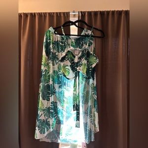 2 Piece Top and Skirt Leaf Pattern
